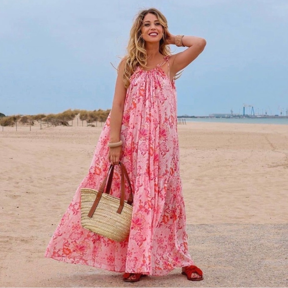 Mango x Chufy Collaboration Voluminous Dress Maxi Cotton New